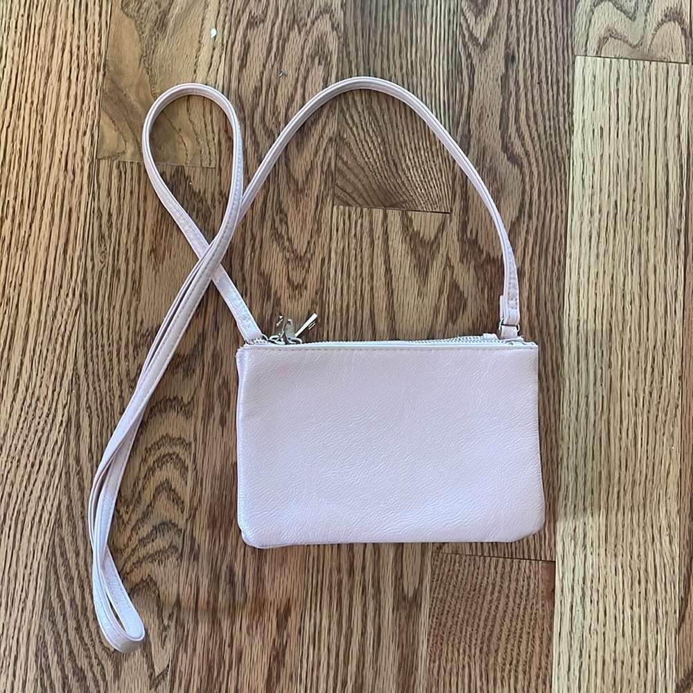 Baby pink cross body purse